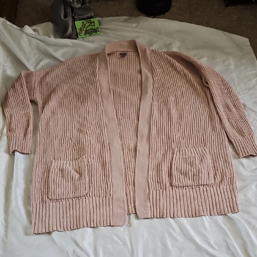 Aerie Blush Pink Ribbed Cardigan